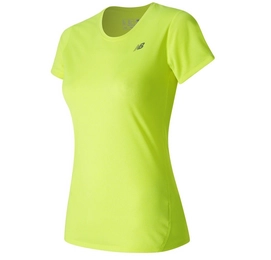 Tennisshirt New Balance Short Sleeve Lime Heather Damen