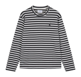 Long Sleeve Libertine Libertine Men Voleur Grey & White Stripe-XL