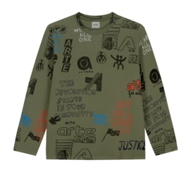 Longsleeve Arte Antwerp Men Allover Waffle Green
