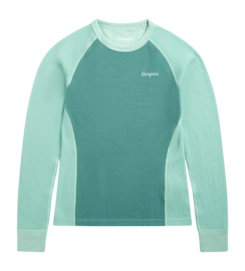 Longsleeve Bergans Kids Inner:Dual Merino Dark Mint Crush/Mint Crush Slim Fit