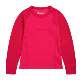Longsleeve Bergans Kids Inner:Dual Merino Light Alpine Rose/Alpine Rose Slim Fit