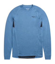 Longsleeve Bergans Men Inner:Pure Merino Elemental Blue/Dark Shadow Grey Slim fit