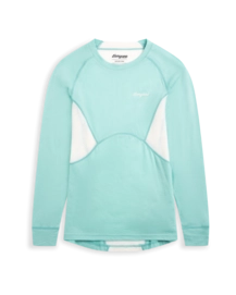 Longsleeve Bergans Women Inner:Pure Merino Mint Crush/Vanilla White Slim Fit