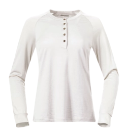 Longsleeve Bergans Women Lysebu Wool Henley Vanilla White
