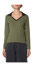 Longsleeve Obey Women Medea Collared Olive