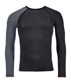 Longsleeve Ortovox Heren 120 Comp Light Long Sleeve Black Raven Aansluitende pasvorm