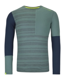 Functieshirt Ortovox Herren 185 Rocknwool Longsleeve Arctic Blue Regular Fit