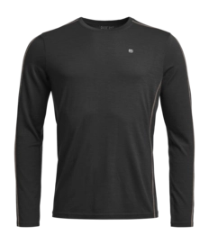 Longsleeve Ortovox Heren 185 Rocknwool Long Sleeve Black Raven Regular Fit