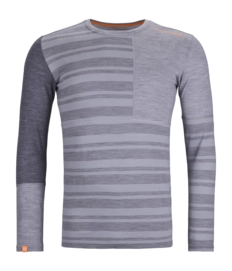 Longsleeve Ortovox Herren 185 Rocknwool Long Sleeve Grey Blend Regular Fit