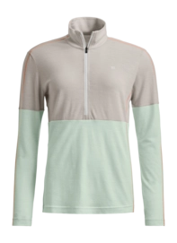 Longsleeve Ortovox Damen 185 Rocknwool Zip Neck White Tea Regular Fit