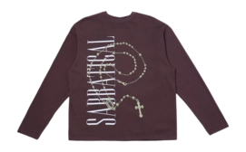 Longsleeve Sabbatical Vintage Unisex Cross Logo Button Brown