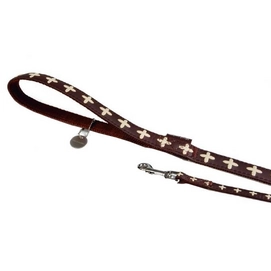 Looplijn Beeztees Mac Leather Cross Bruin
