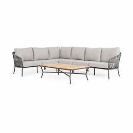Loungeset Suns Nappa Hoekopstelling Matt White / Carbon Light Grey (5-delig)