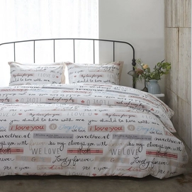Dekbedovertrek Ariadne at Home Love Message White Katoen