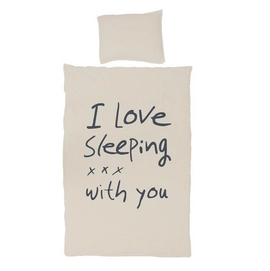 Dekbedovertrek VT Wonen I Love Sleeping Beige Katoen