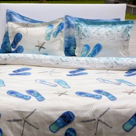 Bettwäsche Refined Lucas Blau Mako-Satin