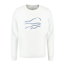 Trui Blue Loop Men Blue Fleece Logo Lines Sweater White