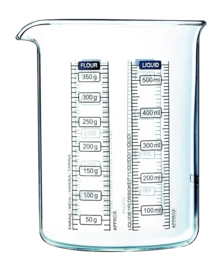 Caraffa graduata Pyrex Classic Kitchen Lab 0,5 L, Vetro, Con tacche di misurazione