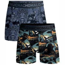 Boxershort Muchachomalo Men Shorts Lion Print Green (2-Pack)