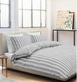 Bettwäsche Marc OPolo Classic Stripe Silber Mako-Satin