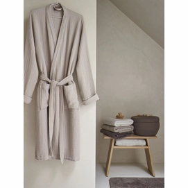 Marin bathrobe - London towels - Otis storage basket - Mink