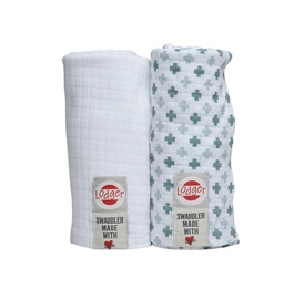 Multidoek Lodger Swaddler Hydrofiel Scandi Print Bali White (2-delig)