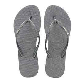 Slipper Dames Havaianas Slim Logo Metallic Ice Grey