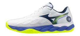 Mizuno Unisex Wave Enforce Court CC White/Dazzling Blue/Lightning Yellow