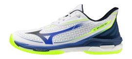 Mizuno Unisex Wave Exceed Tour 7 CC White/Dazzling Blue/Lightning Yellow
