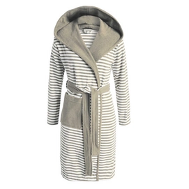 Badjas Esprit Striped Hoodie Mocca