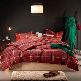 Dekbedovertrek MOODIT Thor Rosaline Burgundy Flanel