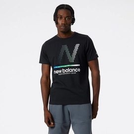 T-Shirt New Balance Men Graphic Heathertech Tee Black Yellow