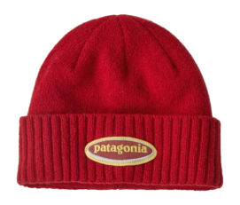 Muts Patagonia Unisex Brodeo Beanie Oval Logo: Amanita Red