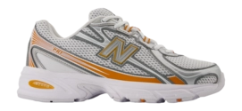 New Balance Unisex U740CL2 White/Classic Orange/Silver Metallic/Slate Gray