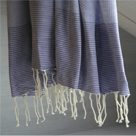 Fouta Call it  Honeycumb Rayures - Violet Chardon