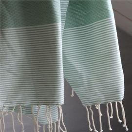 Fouta Call it Honeycumb Rayures - Vert Pâle