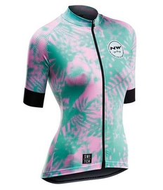 Fietsshirt Northwave Women Leaves SS Switch Line Green Forest Pink