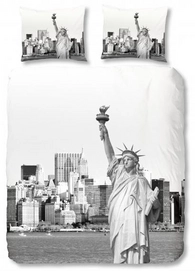 Parure de Lit Good Morning New York Grise Coton