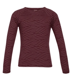Longsleeve Icebreaker Kids 200 Oasis LS Crewe Napasoq Lines Redwood