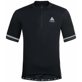Maillot de Cyclisme Odlo Men Stand-Up Collar S/S 1/2 Zip Element Black