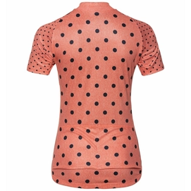 odlo women Stand-Up Collar ss full zip hot coral-diving navy 2