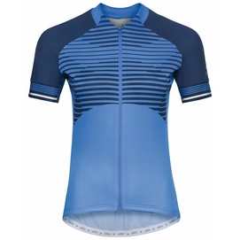 Maillot Odlo Women Stand-Up Collar S/S Full Zip Zeroweight Ceramicool Amparo Blue / Diving Navy