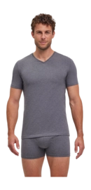Ondershirt Falke Men Daily Comfort V-Neck Dark Grey Heather (2-Pack)