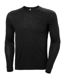 Ondershirt Helly Hansen Men HH Durawool Crew LS Black Cordura