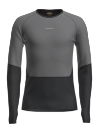 Ondershirt Icebreaker Men Merino 200 Oasis+ LS Crewe Black/Jet Heather