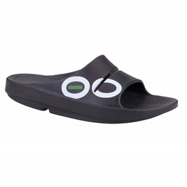 Flip Flops OOfos Unisex OOahh Sport Black White-Shoe size 36
