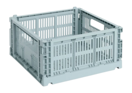 Opbergbox HAY Colour Crate Medium Square Dusty Blue