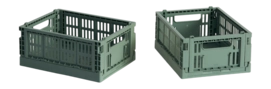 Opbergbox HAY Colour Crate Mini Sage Green (Set van 2)
