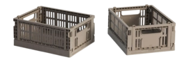 Opbergbox HAY Colour Crate Mini Warm Grey (Set van 2)