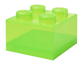 Opbergbox Lego Brick 4 Groen Transparant